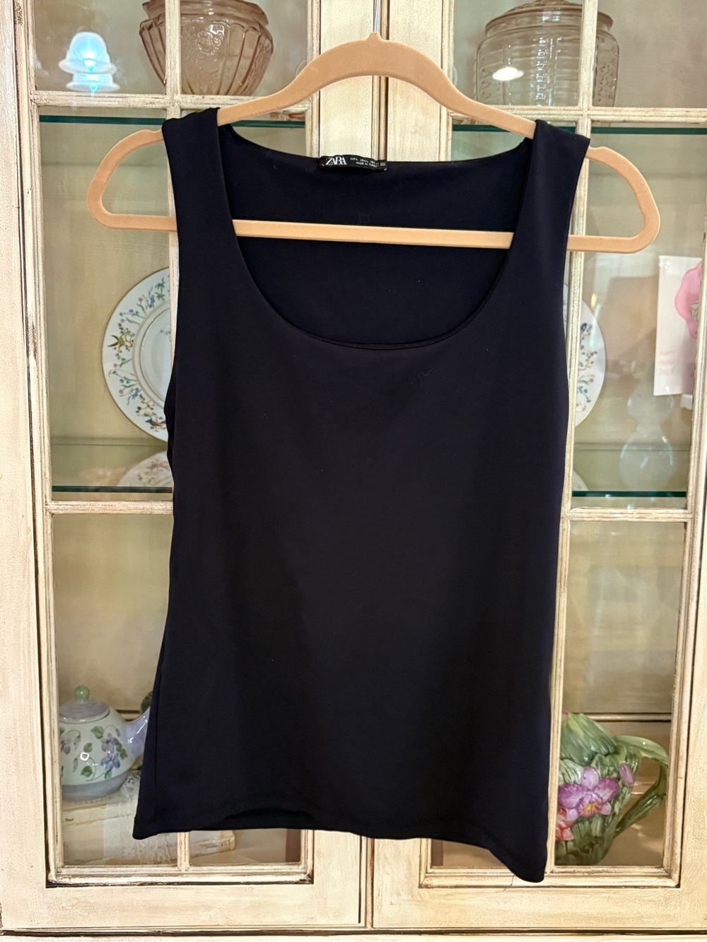 Zara Black Scoop Neck Tank